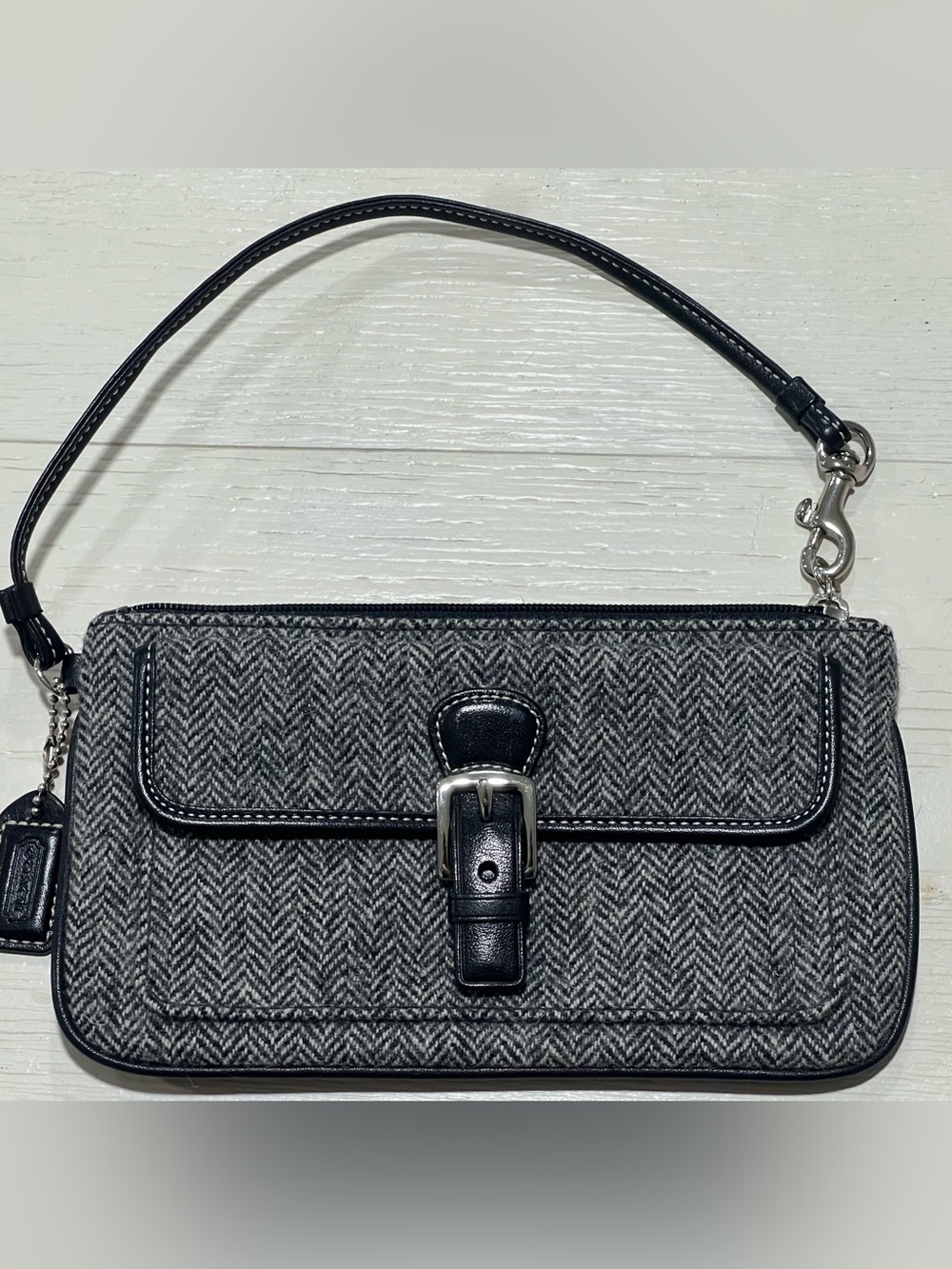 Vintage Coach Wool Herringbone Bag-let